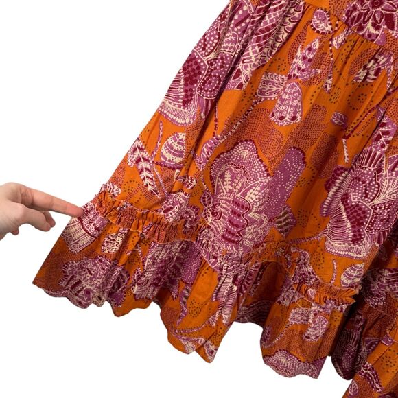 House of Harlow1960 x Nicole Richie Orange Floral Mini Dress Preppy Womens Small - Picture 3 of 9